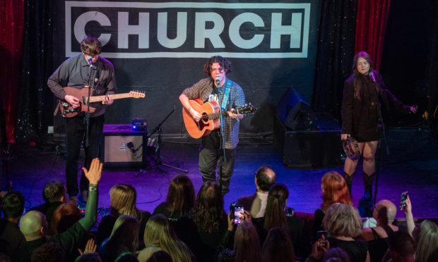 David Delinquent, right, on stage in Dundee. Image: Supplied.