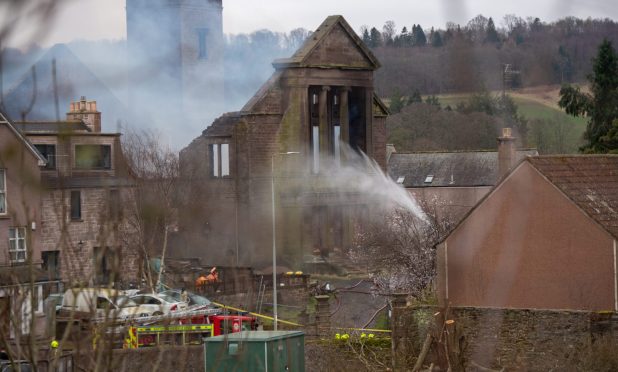 Maisondieu Church has been visibly damaged by the fire. Image: Kim Cessford/DC Thomson