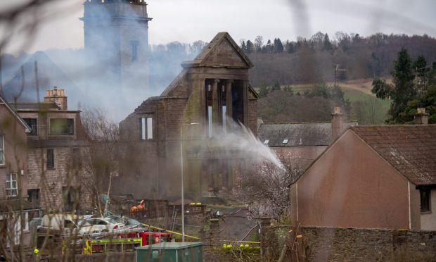 Firefighters battled the blaze for 12 hours. Image: Kim Cessford/DC Thomson