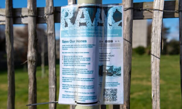 Raac signs in Dundee. Image: Kim Cessford / DC Thomson