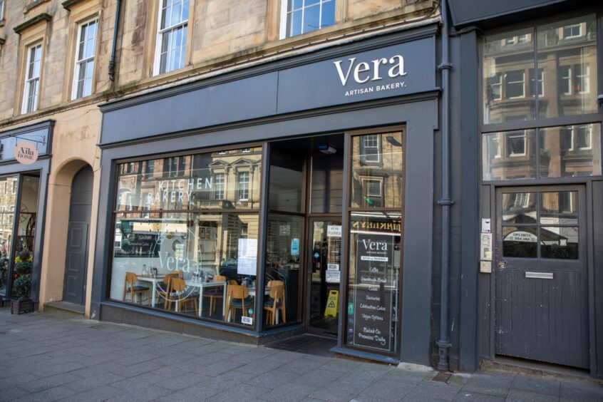 Image show: An exterior view of Vera cafe in Stirling. 