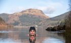 Rebecca takes a dip in Loch Lubnaig near Callander. Image: Kenny Smith/DC Thomson.