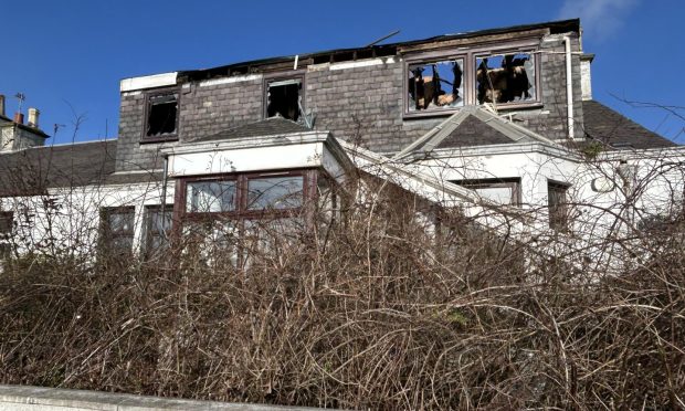 The house on Promenade, Leven was gutted in Sunday's blaze.