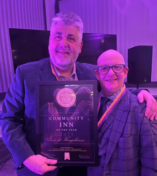 Mark Lewis and Allan Kay at the awards ceremony.