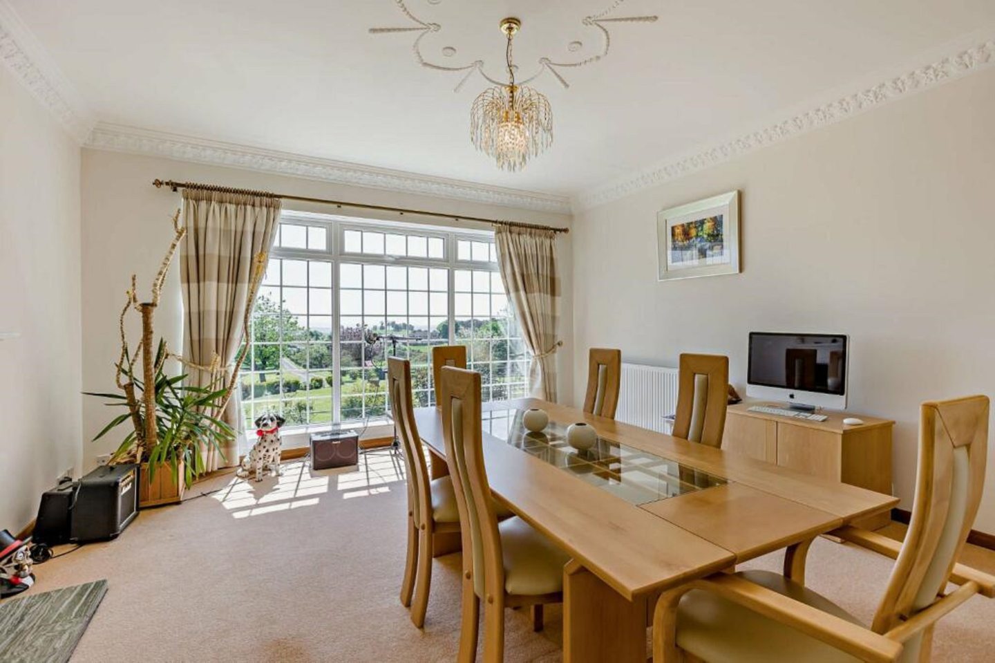 Dining room with spectacular views across the Fife countryside.