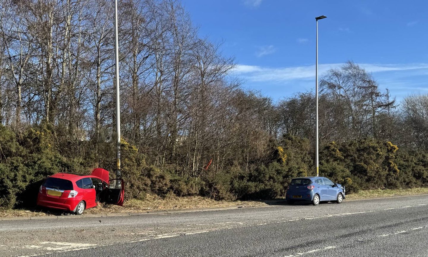 Two damaged cars.