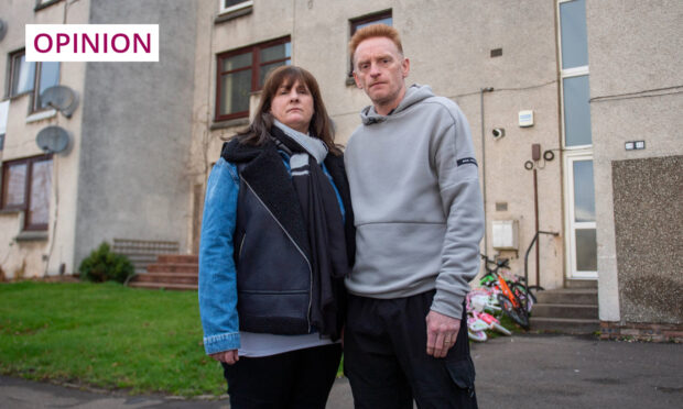 Dundee Raac campaigners Yvette and Wayne Hoskins. Image: Kim Cessford/DC Thomson