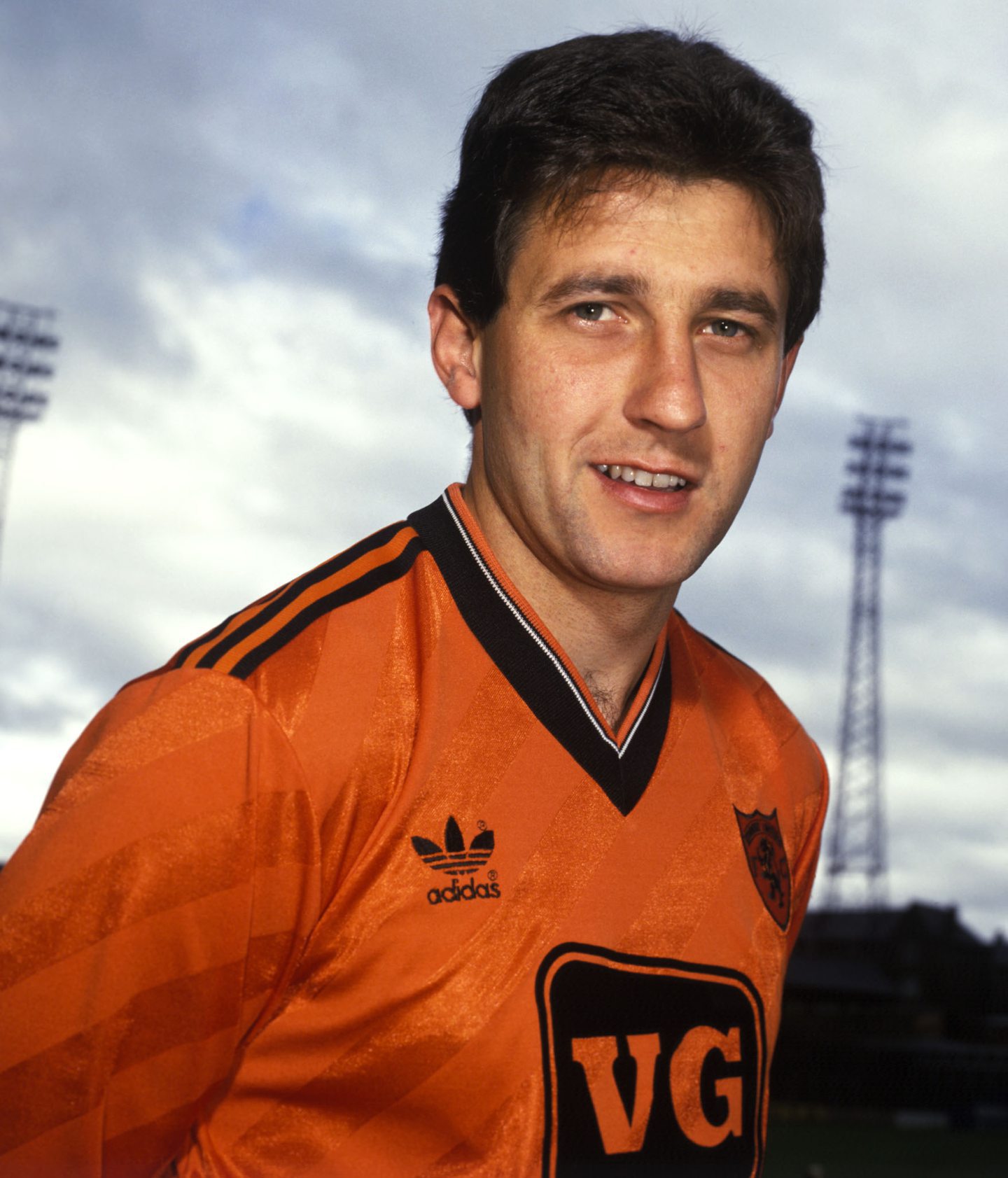 Ralph Milne in a Dundee United shirt with the VG sponsor in 1985