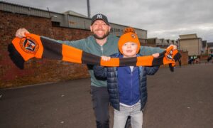 Calum Donnachie and son Reuben Donnachie (aged 6) Image: Steve MacDougall/DC Thomson