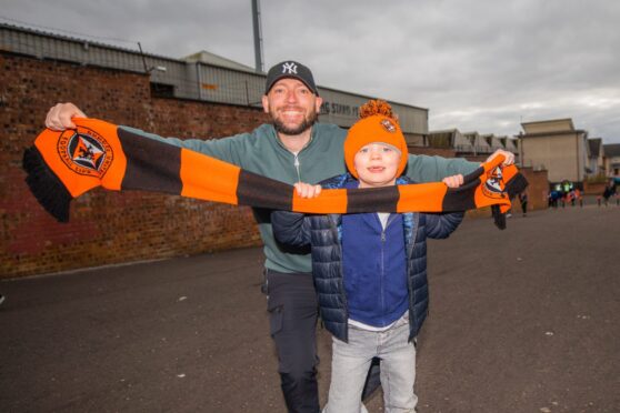 Calum Donnachie and son Reuben Donnachie (aged 6) Image: Steve MacDougall/DC Thomson