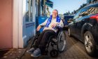 St Johnstone fan Neil Weir after his head shave. Image: Steve MacDougall/DC Thomson