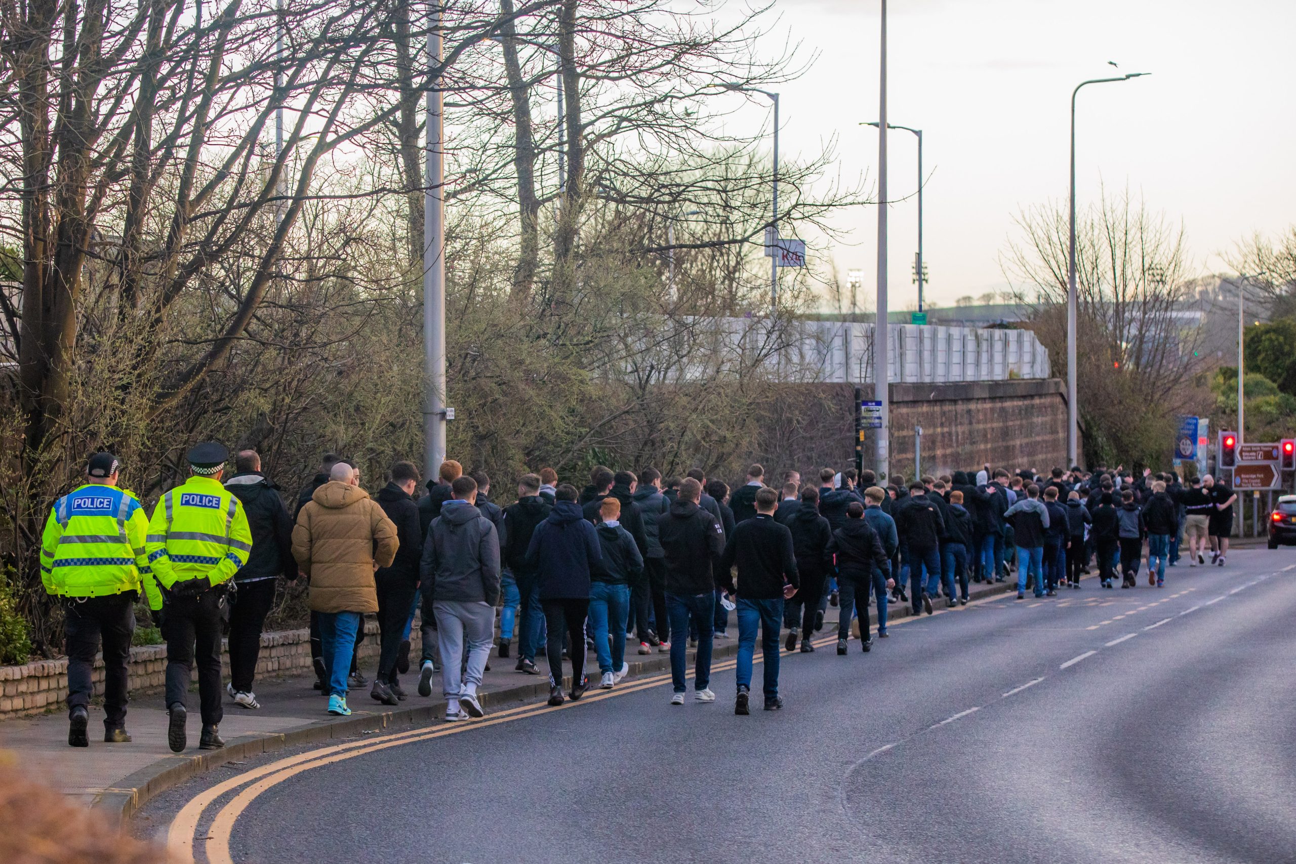 Fans leave Kirkcaldy station.