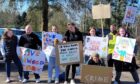 Elmwood students protesting outside an SRUC management meeting last week