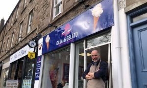 Stephen Bennett at his new Casa Di Gelato ice cream shop site. Image: James Simpson/DC Thomson