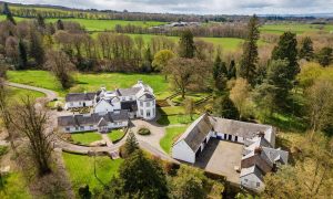 An aerial shot of Old Ballikinrain House and its grounds in Stirlingshire.