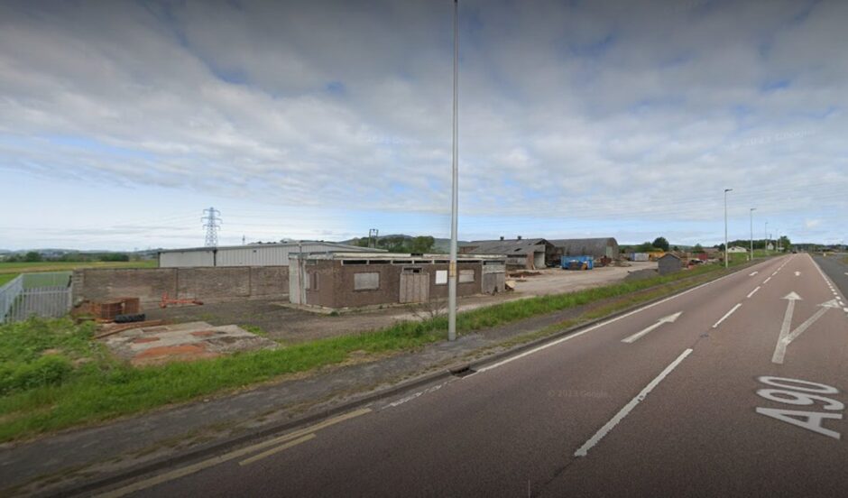 Inveraldie Farm business yard at Tealing near Dundee.