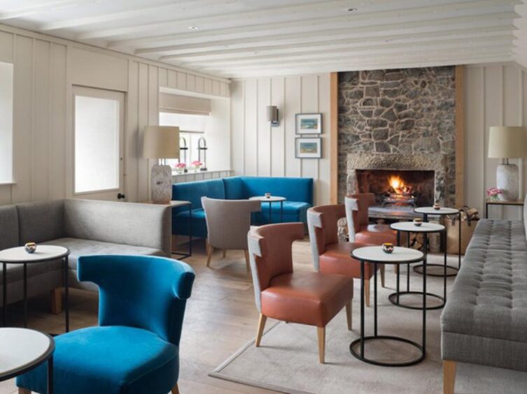The lounge inside The Peat Inn.