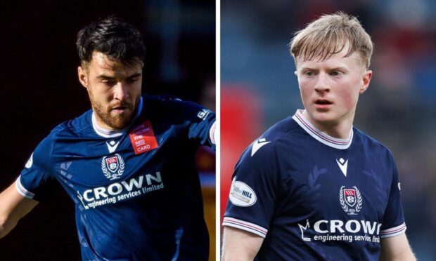 Dundee midfield men Scott Fraser and Lyall Cameron. Images: SNS