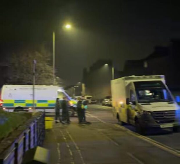 Paramedics were called to the scene on Fleming Gardens North Dundee 