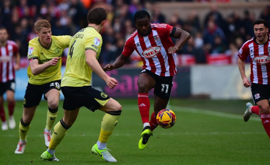 Zach and Alex Mitchell playing for Charlton against Exeter.