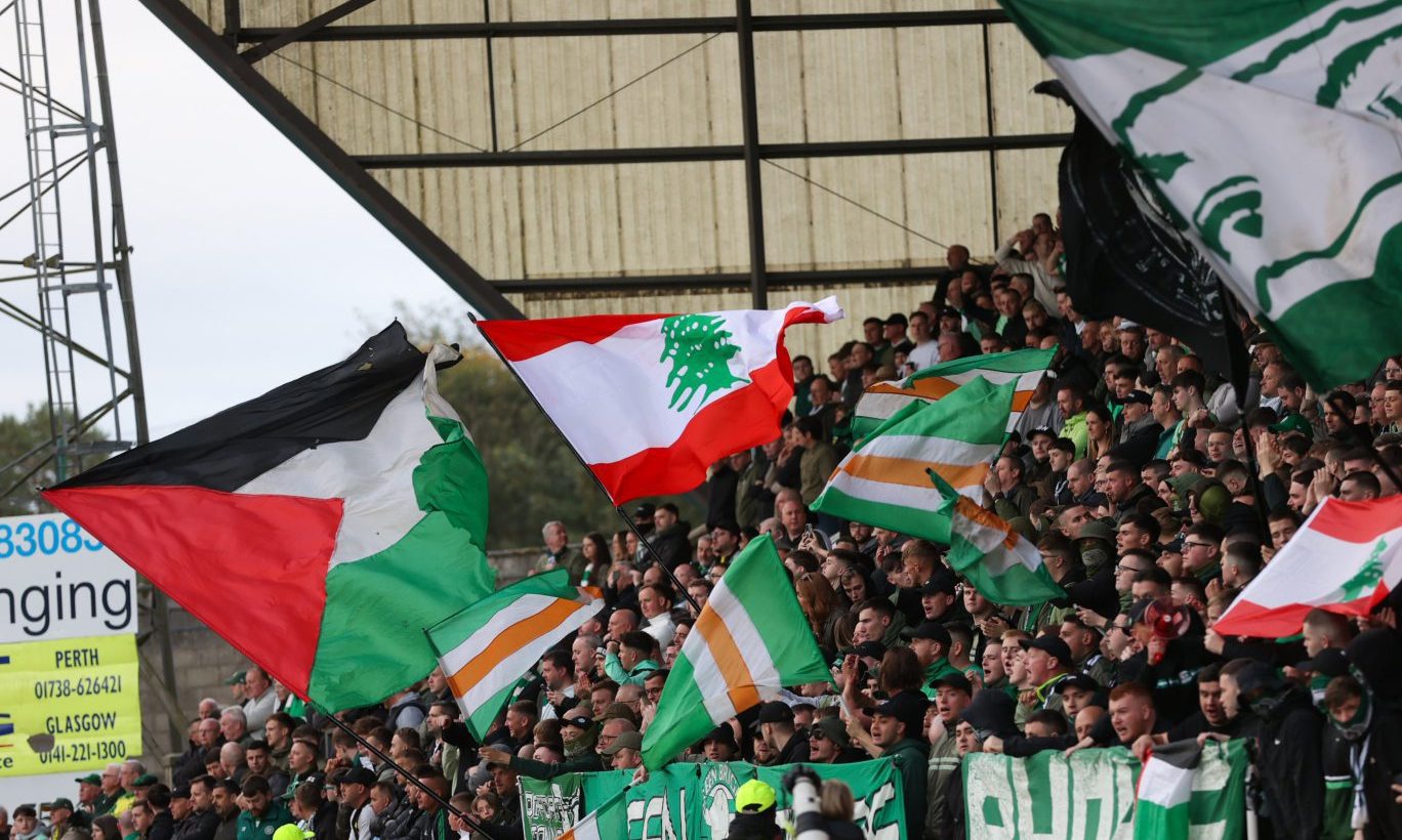 Celtic fans at McDiarmid Park.