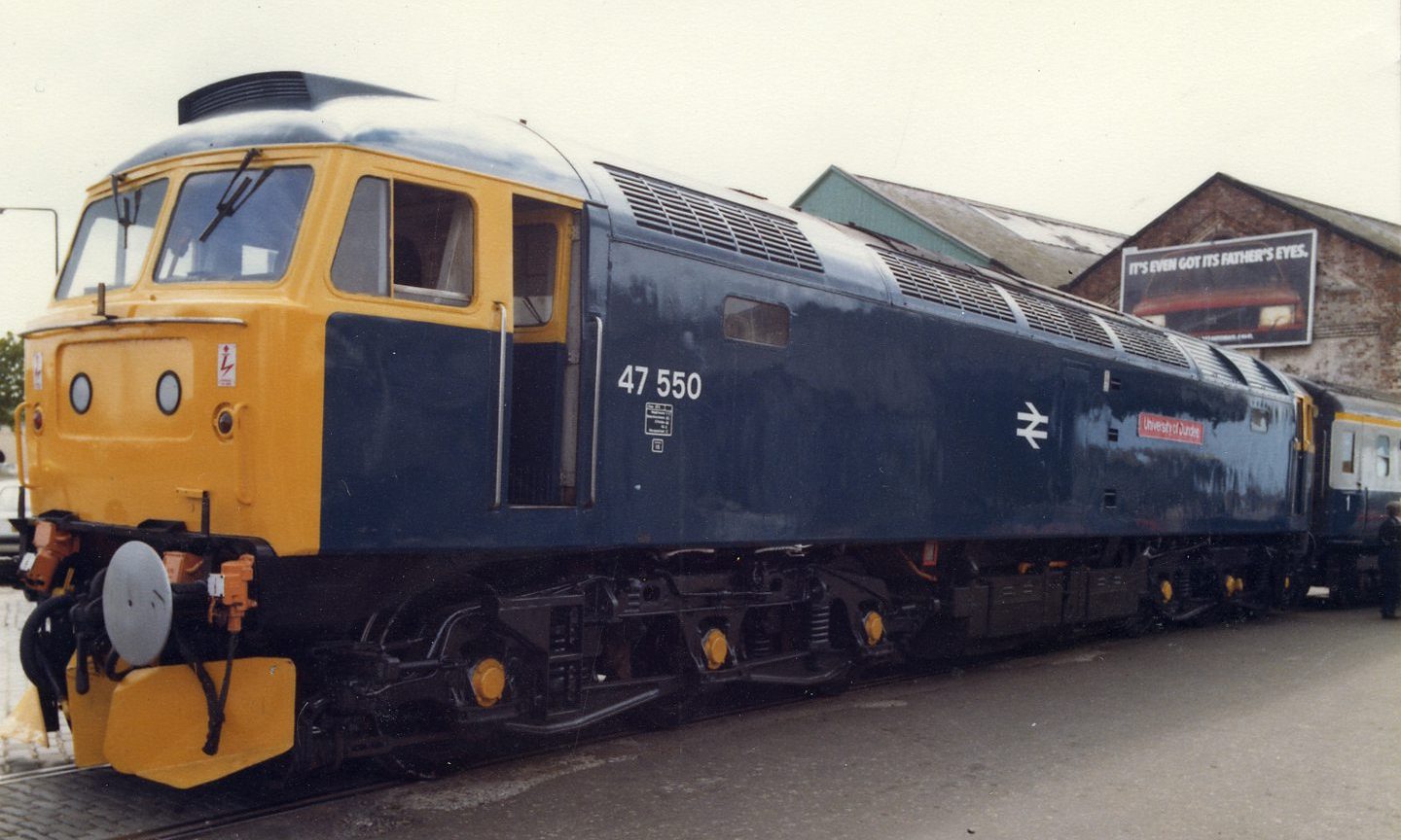 The locomotive in Dundee before the naming ceremony. Image: Dundee University Archives.