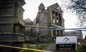 The aftermath of the fire damage caused to the Maison Dieu church in Brechin.