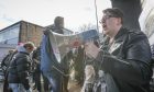 Angry staff demonstrated outside Dundee University while job cuts were set out. Image: Mhairi Edwards/DC Thomson