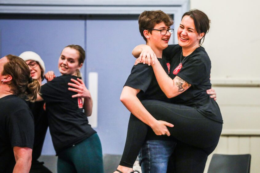 Kirriemuir Amateur Operatic Society rehearsals for Grease.