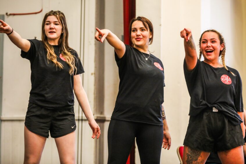 Kirriemuir Pink Ladies in cast of Grease.