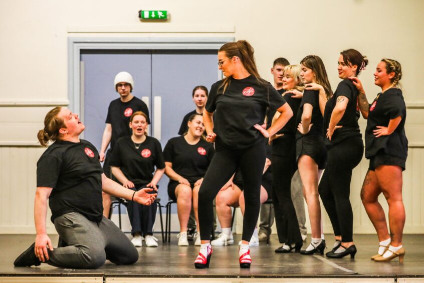 Kirriemuir amateur operatic Grease rehearsals.