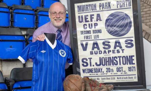 St Johnstone's Paul Smith pictured with some memorabilia.