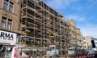 Further scaffolding has been erected at the Seagate building. Image: Andrew Robson/DC Thomson.