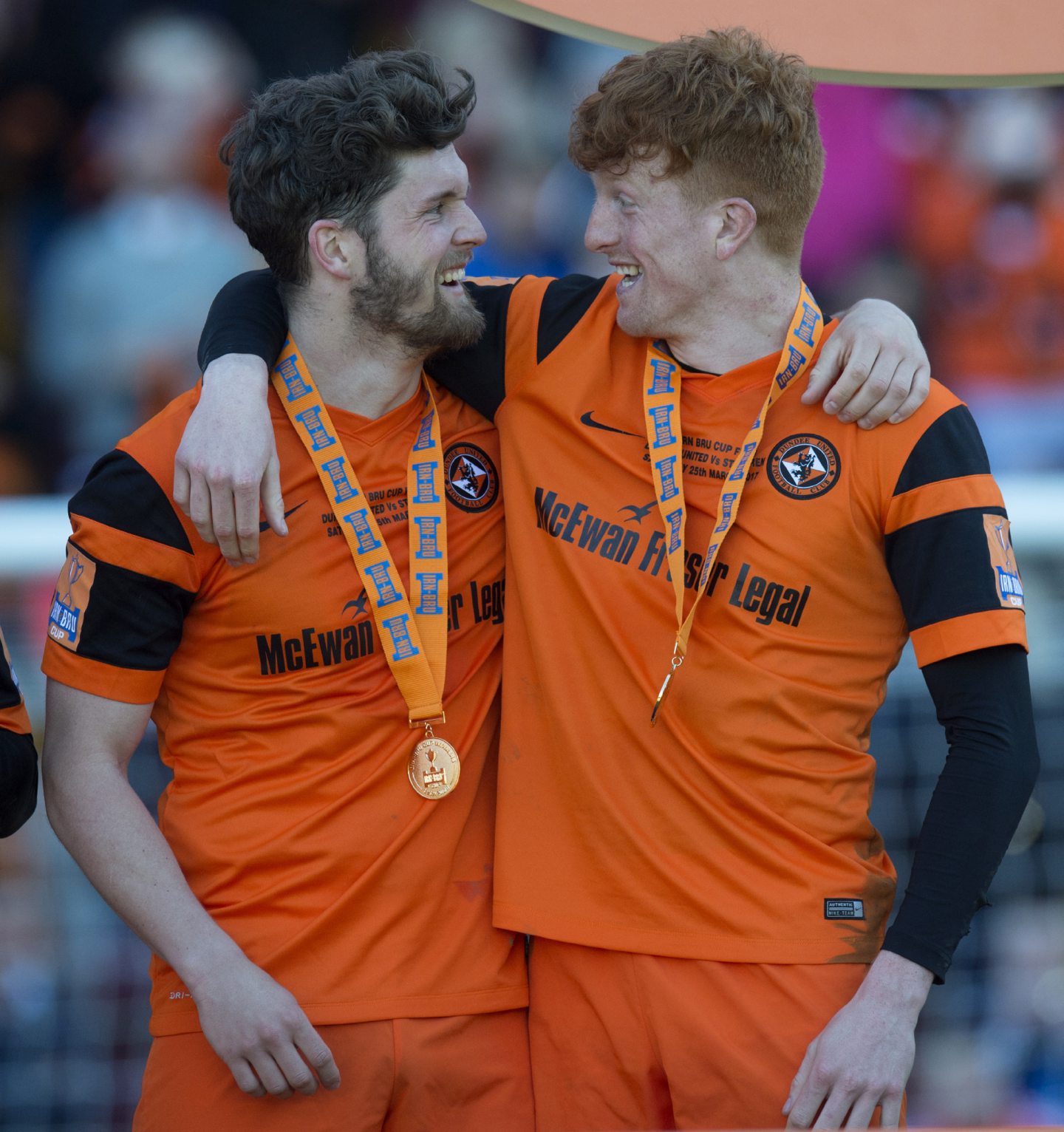 Stewart Murdoch and Simon Murray after winning the Challenge Cup for United