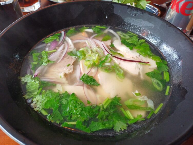 The chicken and beef pho at Hoi An Quan.