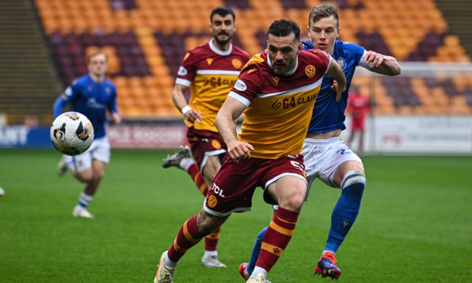 Tony Watt chases a through ball.