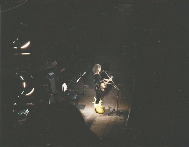 Billy Connolly on stage at the Caird Hall. 