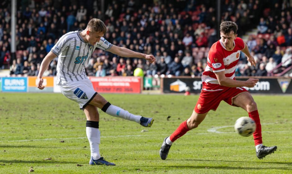 Matty Todd fires in a shot for the Pars.