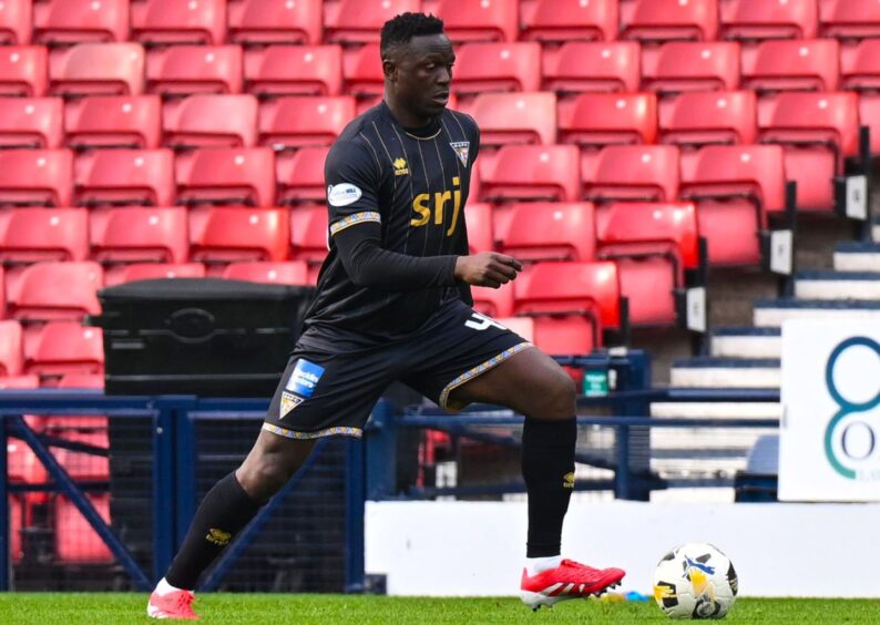 Victor Wanyama gets on the ball for Dunfermline Athletic.
