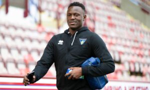 Victor Wanyama walking at East End Park before a game.