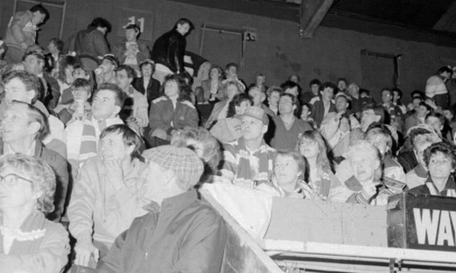 The Fife fans at Wembley in 1985.