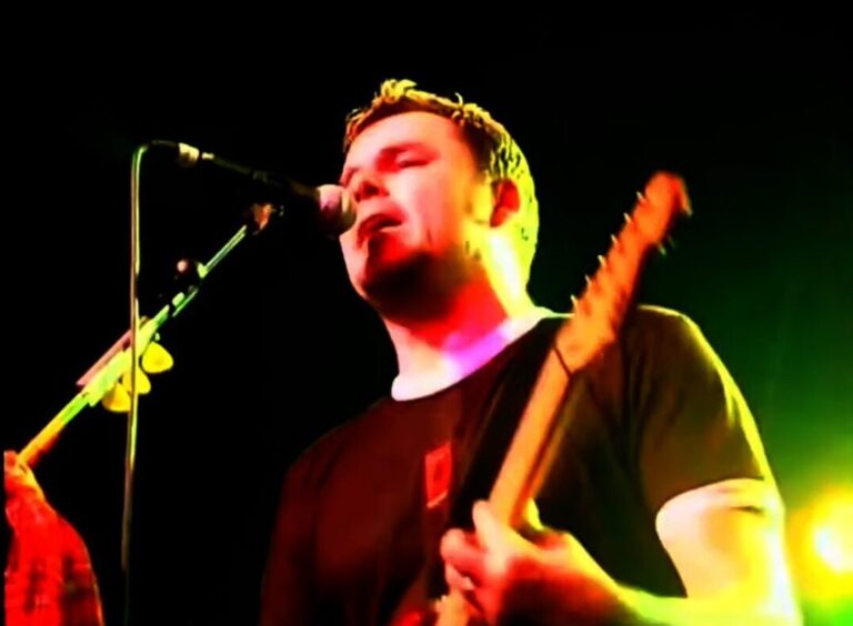 Big Country lead singer Stuart Adamson on stage in Glasgow. 