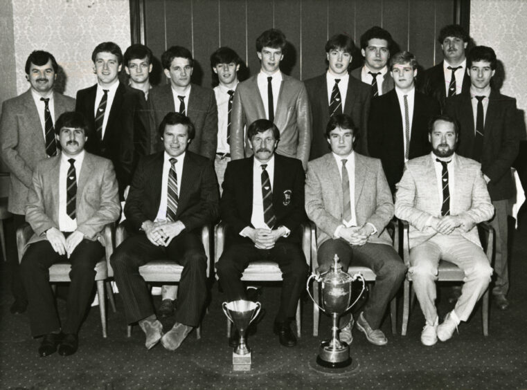 Fife Flyers at the civic reception in 1985.