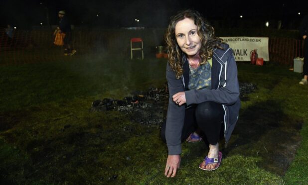 Cheryl at Firewalk Scotland event