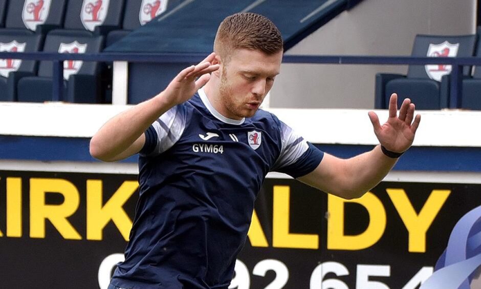 Raith Rovers striker Callum Smith jumps during his rehabilitation exercises.