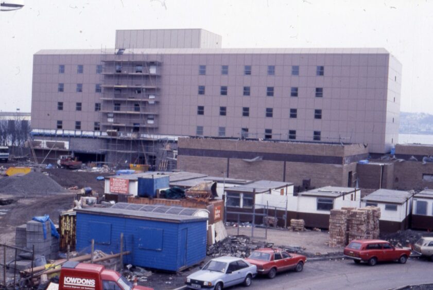 The construction of the hotel.