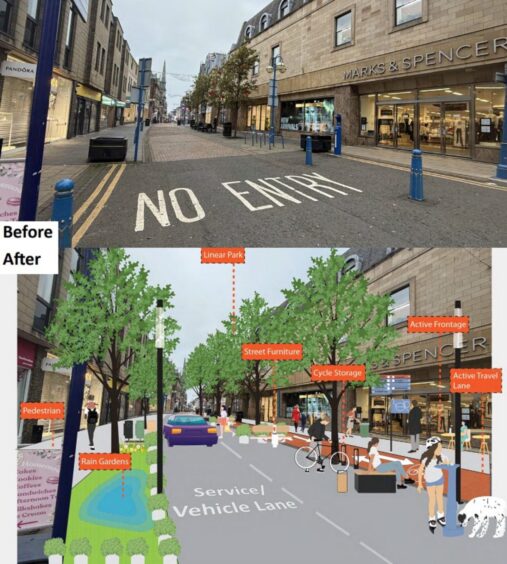 High Street Dunfermline before and after images.