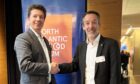 Nathan Pyne-Carter, chief executive of Ace Aquatec with Jordi Trias, president of Stolt Sea Farm. Image: Ace Aquatec.