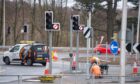 Traffic lights being installed at the Swallow Roundabout. Image: Kim Cessford/DC Thomson