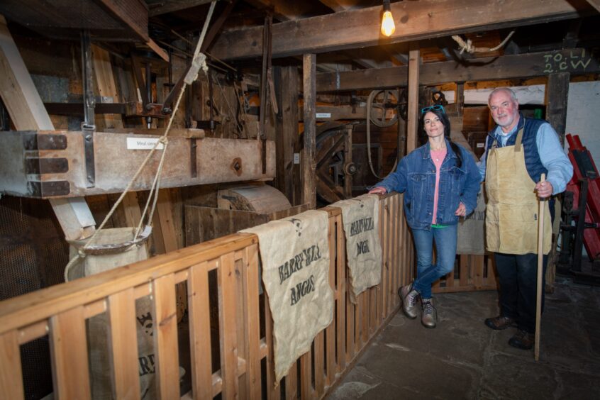 Gayle inside Barry Mill. 